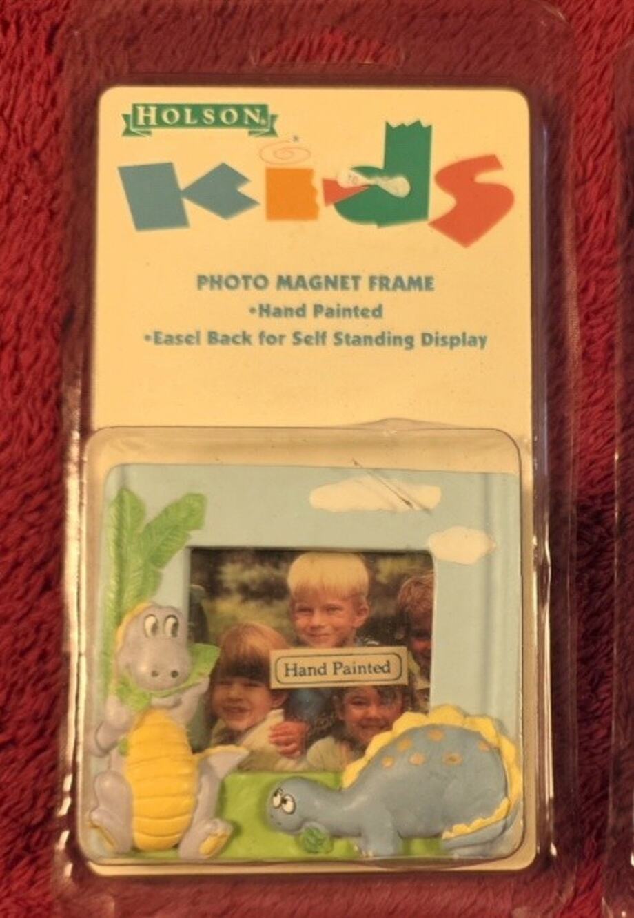 Vintage Holson Kids Dinosaur Photo Magnet Frame Hand Painted New Old Stock...
